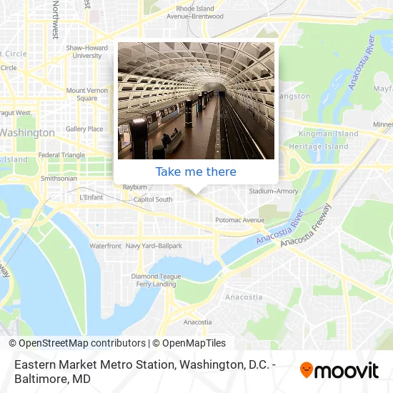 Mapa de Eastern Market Metro Station