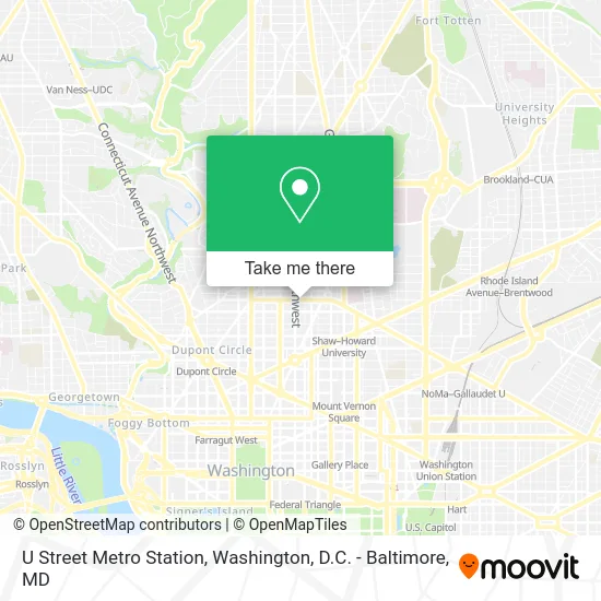 U Street Metro Station map