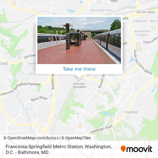Franconia-Springfield Metro Station map