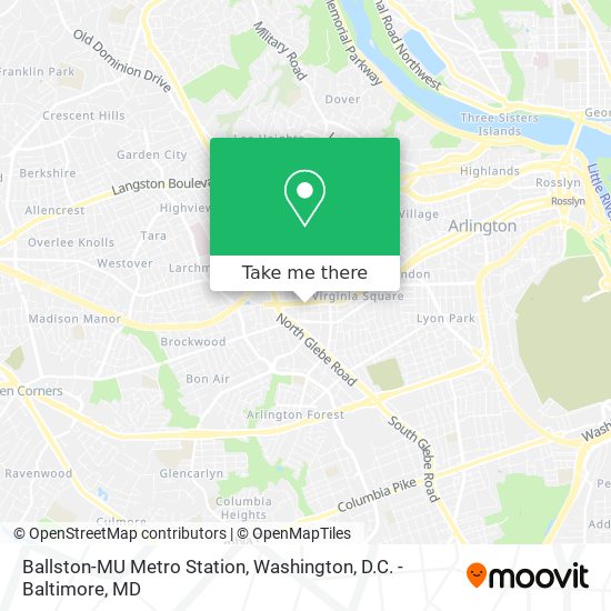 Mapa de Ballston-MU Metro Station