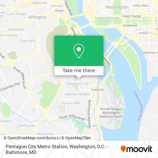 Mapa de Pentagon City Metro Station