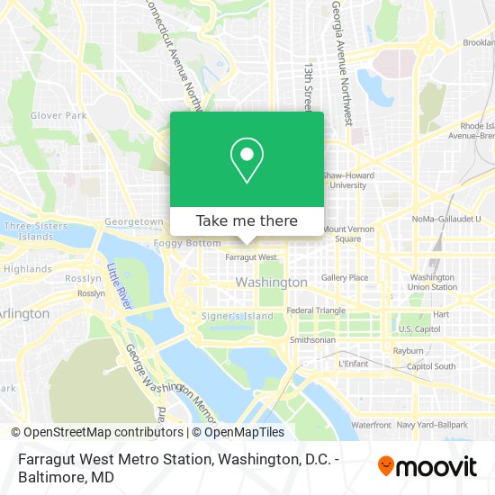 Farragut West Metro Station map