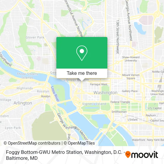 Mapa de Foggy Bottom-GWU Metro Station