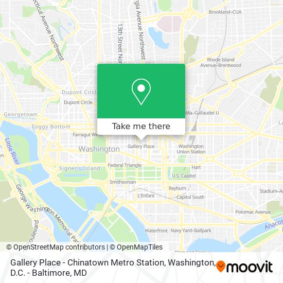 Mapa de Gallery Place - Chinatown Metro Station