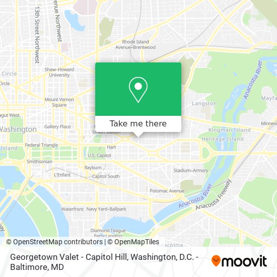 Mapa de Georgetown Valet - Capitol Hill