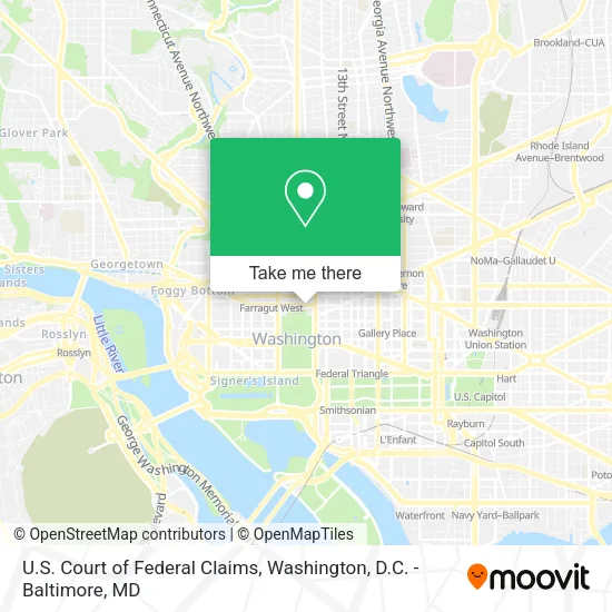 Mapa de U.S. Court of Federal Claims