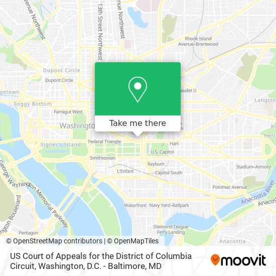 US Court of Appeals for the District of Columbia Circuit map