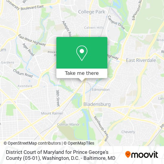 Mapa de District Court of Maryland for Prince George's County (05-01)
