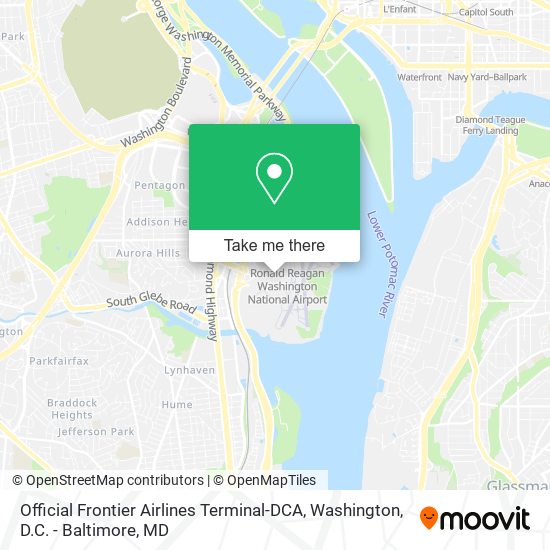 Official Frontier Airlines Terminal-DCA map