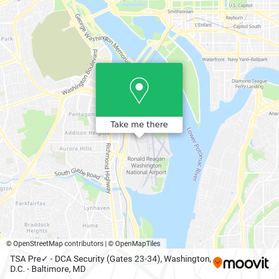 Mapa de TSA Pre✓ - DCA Security (Gates 23-34)