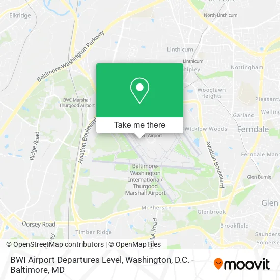 Mapa de BWI Airport Departures Level
