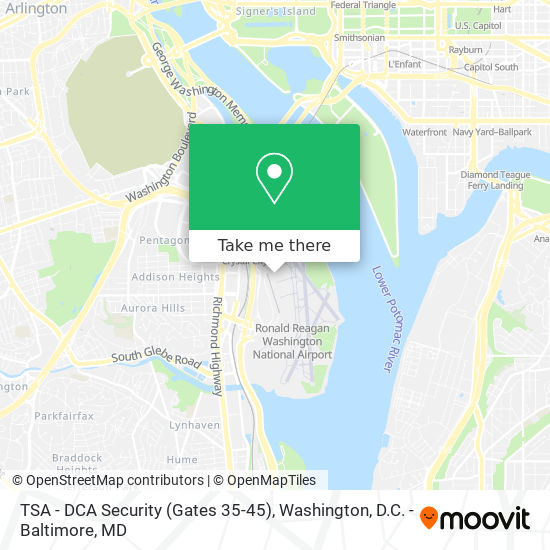 TSA - DCA Security (Gates 35-45) map