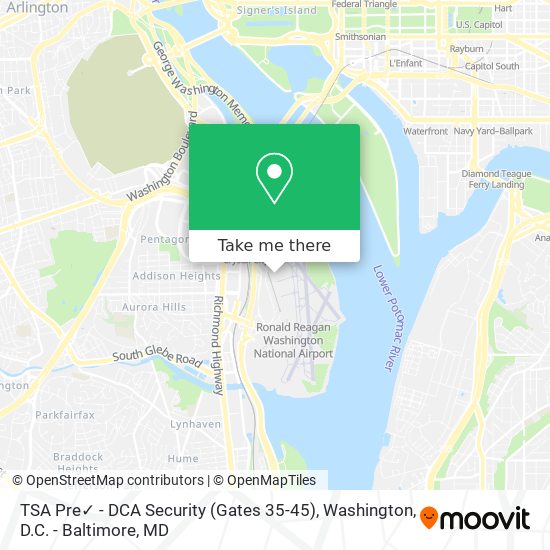 Mapa de TSA Pre✓ - DCA Security (Gates 35-45)