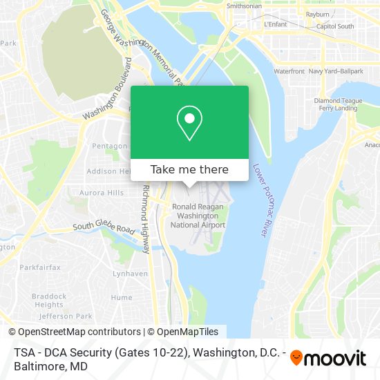 TSA - DCA Security (Gates 10-22) map