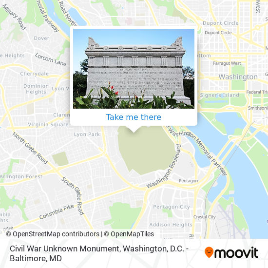 Civil War Unknown Monument map