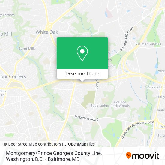 Mapa de Montgomery / Prince George's County Line