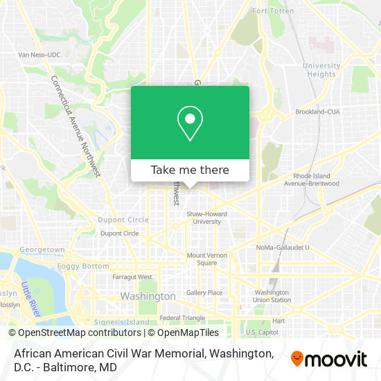 African American Civil War Memorial map