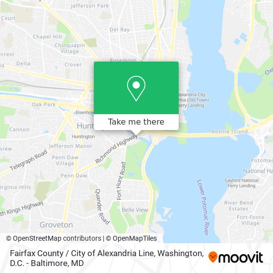 Mapa de Fairfax County / City of Alexandria Line