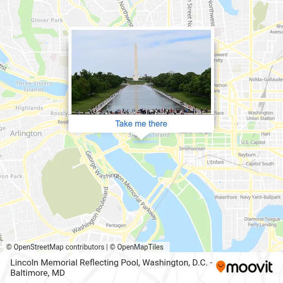 Lincoln Memorial Reflecting Pool map