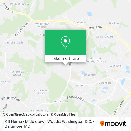 Mapa de KB Home - Middletown Woods