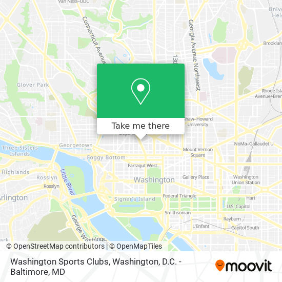 Washington Sports Clubs map