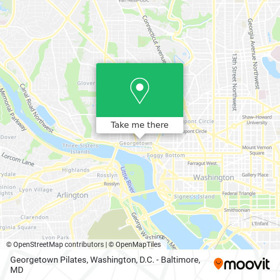 Mapa de Georgetown Pilates