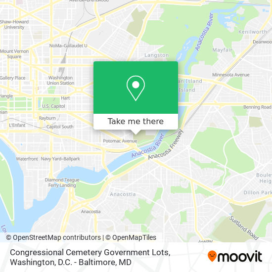 Congressional Cemetery Government Lots map