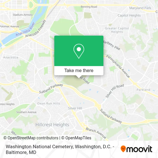 Washington National Cemetery map
