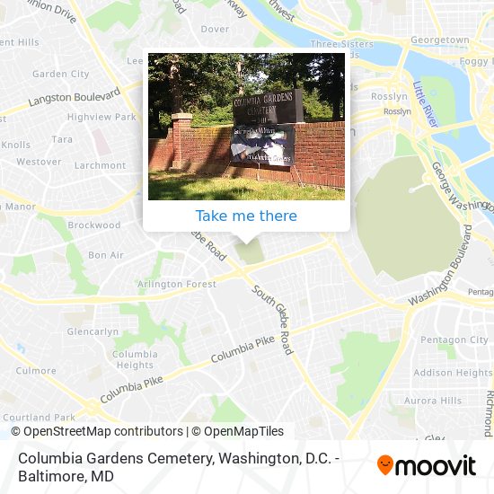 Columbia Gardens Cemetery map