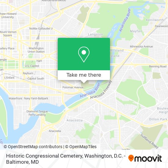 Historic Congressional Cemetery map