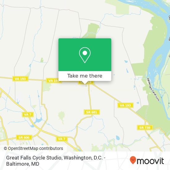 Mapa de Great Falls Cycle Studio