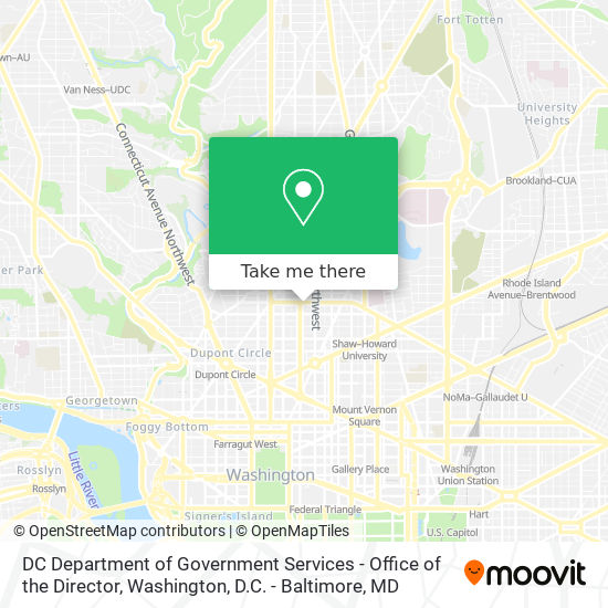 Mapa de DC Department of Government Services - Office of the Director