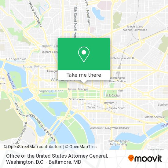 Office of the United States Attorney General map