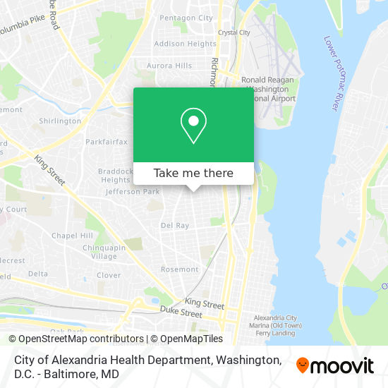 City of Alexandria Health Department map