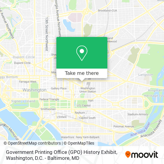 Government Printing Office (GPO) History Exhibit map