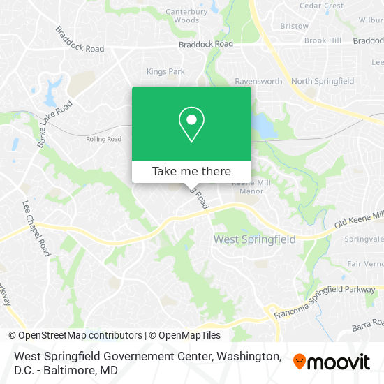 Mapa de West Springfield Governement Center