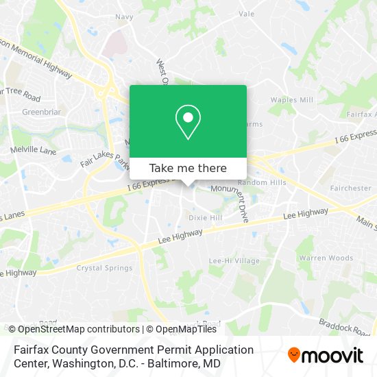 Mapa de Fairfax County Government Permit Application Center