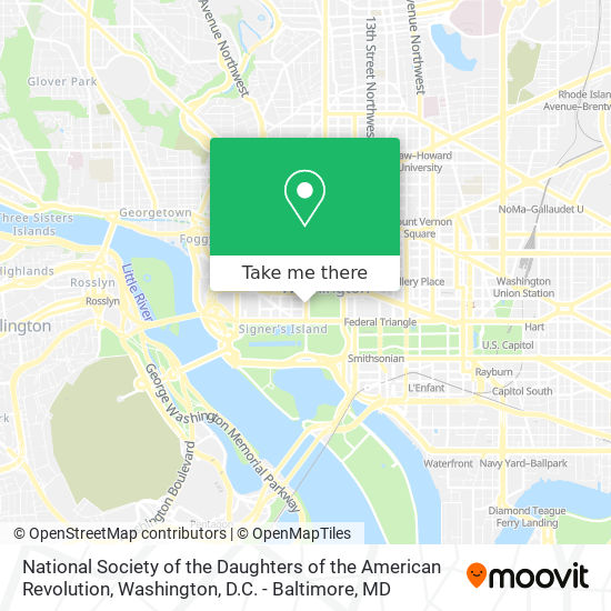 National Society of the Daughters of the American Revolution map