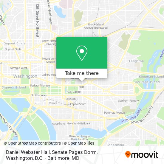 Daniel Webster Hall, Senate Pages Dorm map