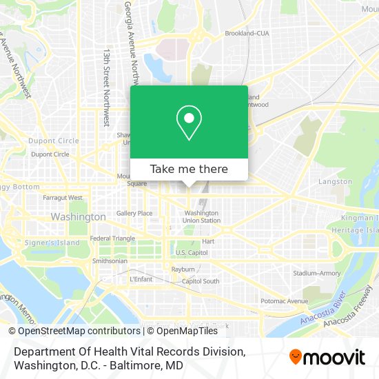 Department Of Health Vital Records Division map