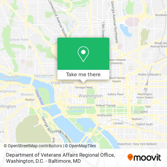 Mapa de Department of Veterans Affairs Regional Office