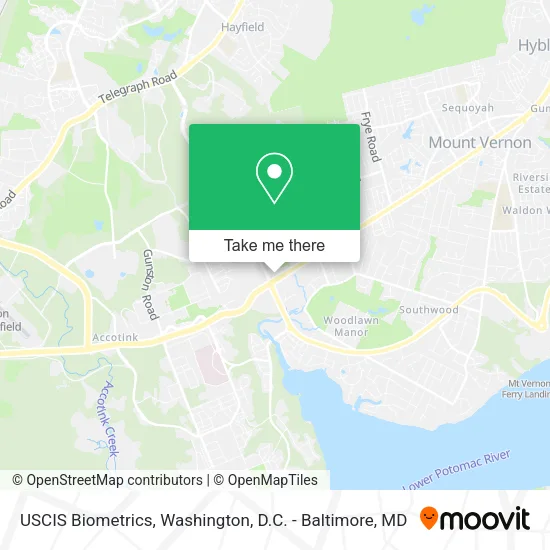 Mapa de USCIS Biometrics