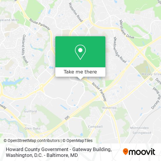 Howard County Government - Gateway Building map