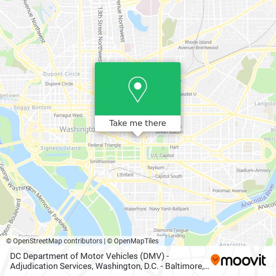 DC Department of Motor Vehicles (DMV) - Adjudication Services map