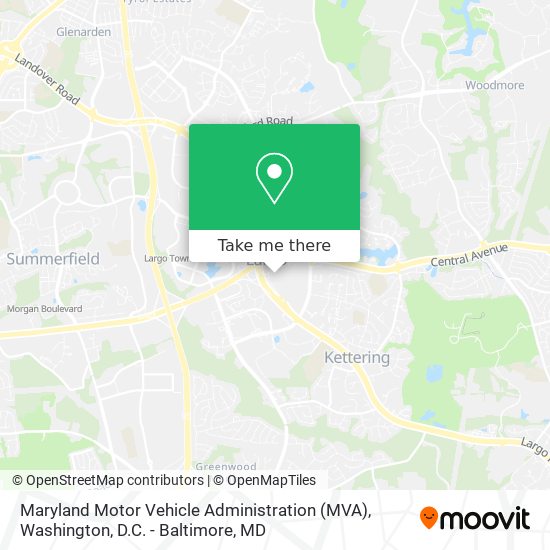 Mapa de Maryland Motor Vehicle Administration (MVA)