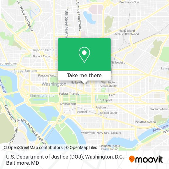 Mapa de U.S. Department of Justice (DOJ)