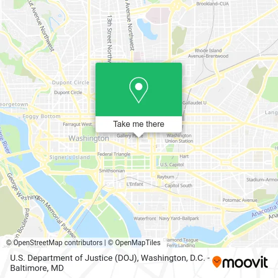 U.S. Department of Justice (DOJ) map