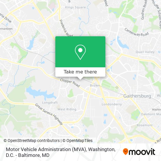 Motor Vehicle Administration (MVA) map