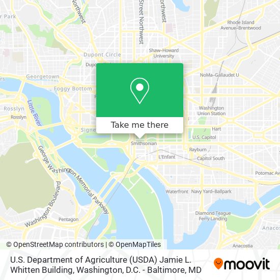 Mapa de U.S. Department of Agriculture (USDA) Jamie L. Whitten Building