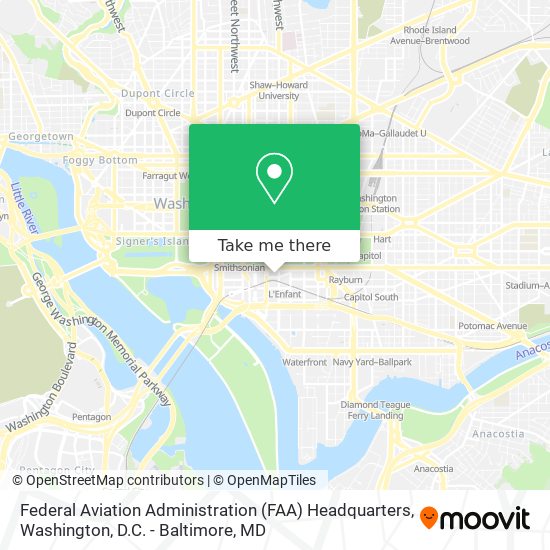 Mapa de Federal Aviation Administration (FAA) Headquarters